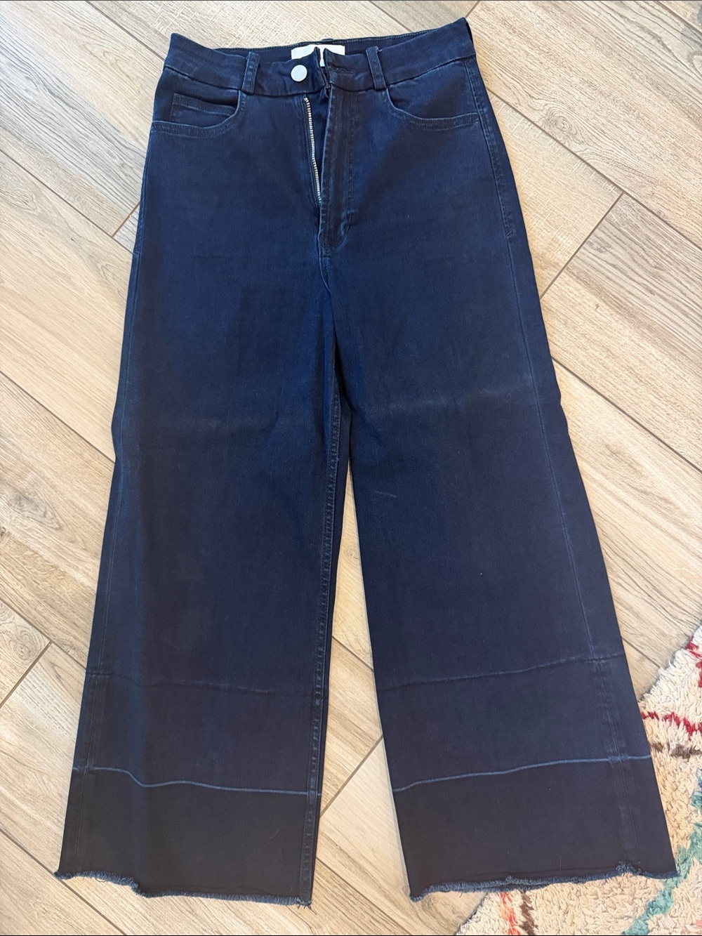 Dear John Navy Wide-Leg High-Rise wide leg Jeans